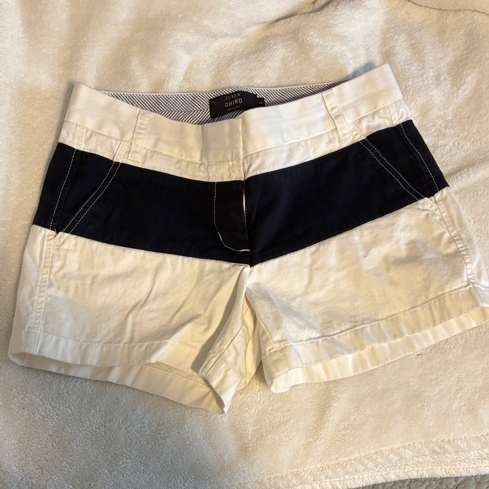 J. Crew Navy and Cream Women's Shorts